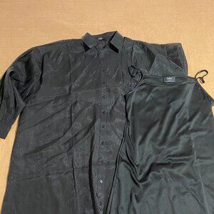 Dressed in Lala Oversized Button-Up Black Dress - Large